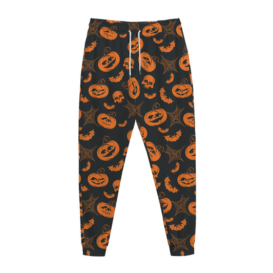 Halloween Pumpkin And Bat Pattern Print Jogger Pants