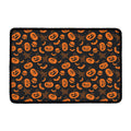 Halloween Pumpkin And Bat Pattern Print Kitchen Mat