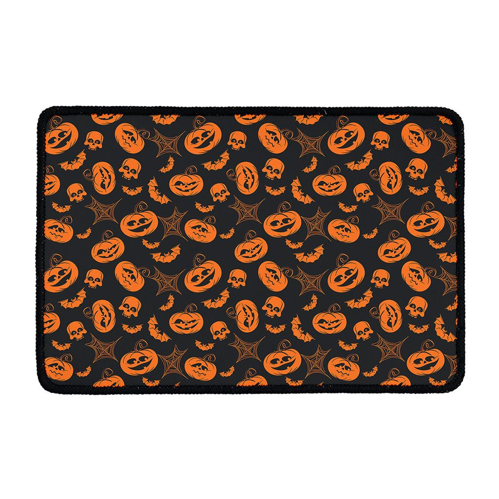 Halloween Pumpkin And Bat Pattern Print Kitchen Mat