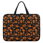 Halloween Pumpkin And Bat Pattern Print Laptop Sleeve With Handle
