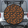 Halloween Pumpkin And Bat Pattern Print Leather Spare Tire Cover