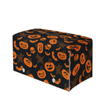 Halloween Pumpkin And Bat Pattern Print Leather Tissue Box Cover