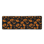 Halloween Pumpkin And Bat Pattern Print Long Kitchen Mat