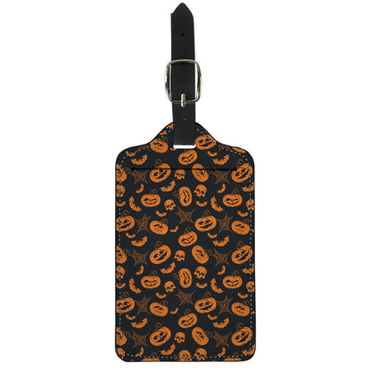 Halloween Pumpkin And Bat Pattern Print Luggage Tag