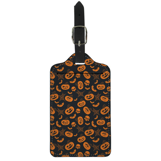 Halloween Pumpkin And Bat Pattern Print Luggage Tag