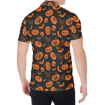 Halloween Pumpkin And Bat Pattern Print Men's Shirt