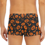 Halloween Pumpkin And Bat Pattern Print Men's Short Boxer Briefs