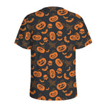 Halloween Pumpkin And Bat Pattern Print Men's Sports T-Shirt