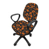 Halloween Pumpkin And Bat Pattern Print Office Chair Cover