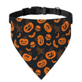 Halloween Pumpkin And Bat Pattern Print Over The Collar Dog Bandana