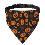 Halloween Pumpkin And Bat Pattern Print Over The Collar Dog Bandana