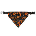 Halloween Pumpkin And Bat Pattern Print Over The Collar Dog Bandana