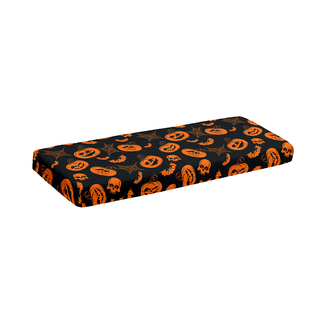 Halloween Pumpkin And Bat Pattern Print Piano Keyboard Cover