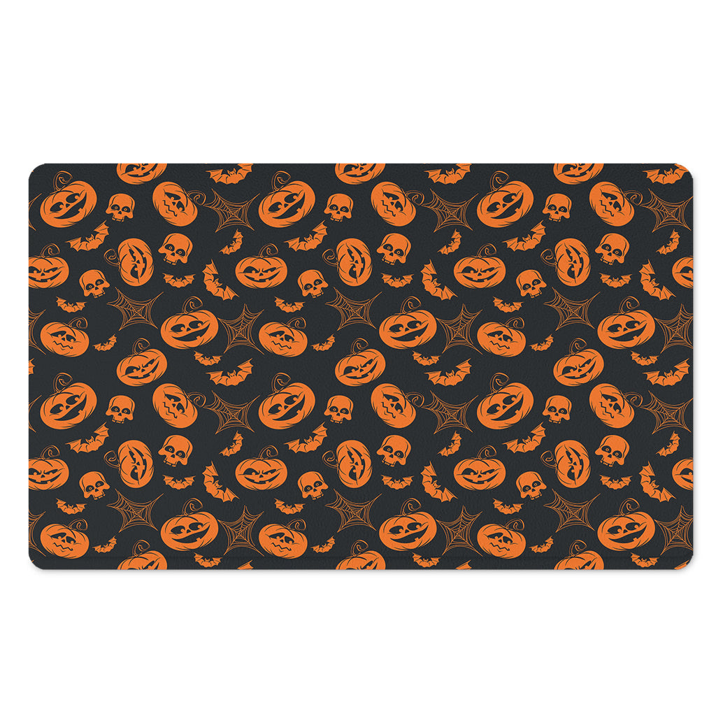 Halloween Pumpkin And Bat Pattern Print Polyester Doormat