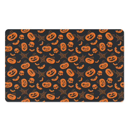 Halloween Pumpkin And Bat Pattern Print Polyester Doormat