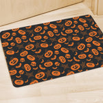 Halloween Pumpkin And Bat Pattern Print Polyester Doormat