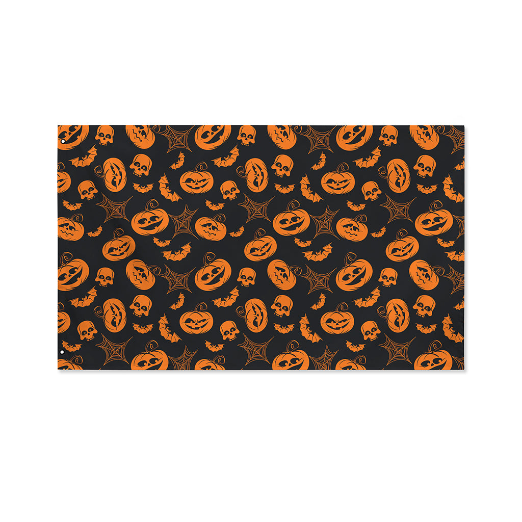 Halloween Pumpkin And Bat Pattern Print Polyester Flag