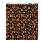 Halloween Pumpkin And Bat Pattern Print Polyester Shower Curtain