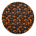 Halloween Pumpkin And Bat Pattern Print Round Blanket