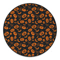 Halloween Pumpkin And Bat Pattern Print Round Floor Mat