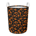 Halloween Pumpkin And Bat Pattern Print Round Laundry Basket