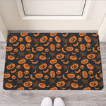 Halloween Pumpkin And Bat Pattern Print Rubber Doormat
