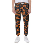 Halloween Pumpkin And Bat Pattern Print Scuba Joggers
