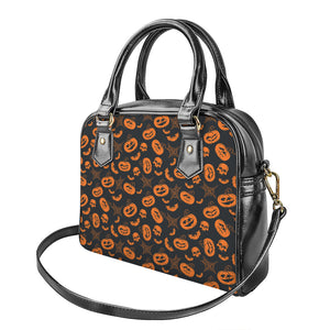 Halloween Pumpkin And Bat Pattern Print Shoulder Handbag