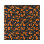 Halloween Pumpkin And Bat Pattern Print Silk Bandana