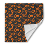 Halloween Pumpkin And Bat Pattern Print Silk Bandana