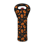 Halloween Pumpkin And Bat Pattern Print Single Neoprene Wine Tote