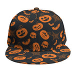 Halloween Pumpkin And Bat Pattern Print Snapback Cap