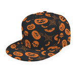 Halloween Pumpkin And Bat Pattern Print Snapback Cap
