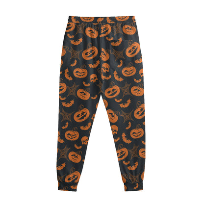 Halloween Pumpkin And Bat Pattern Print Sweatpants