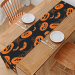 Halloween Pumpkin And Bat Pattern Print Table Runner