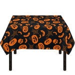 Halloween Pumpkin And Bat Pattern Print Tablecloth