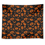 Halloween Pumpkin And Bat Pattern Print Tapestry