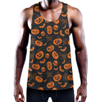 Halloween Pumpkin And Bat Pattern Print Training Tank Top