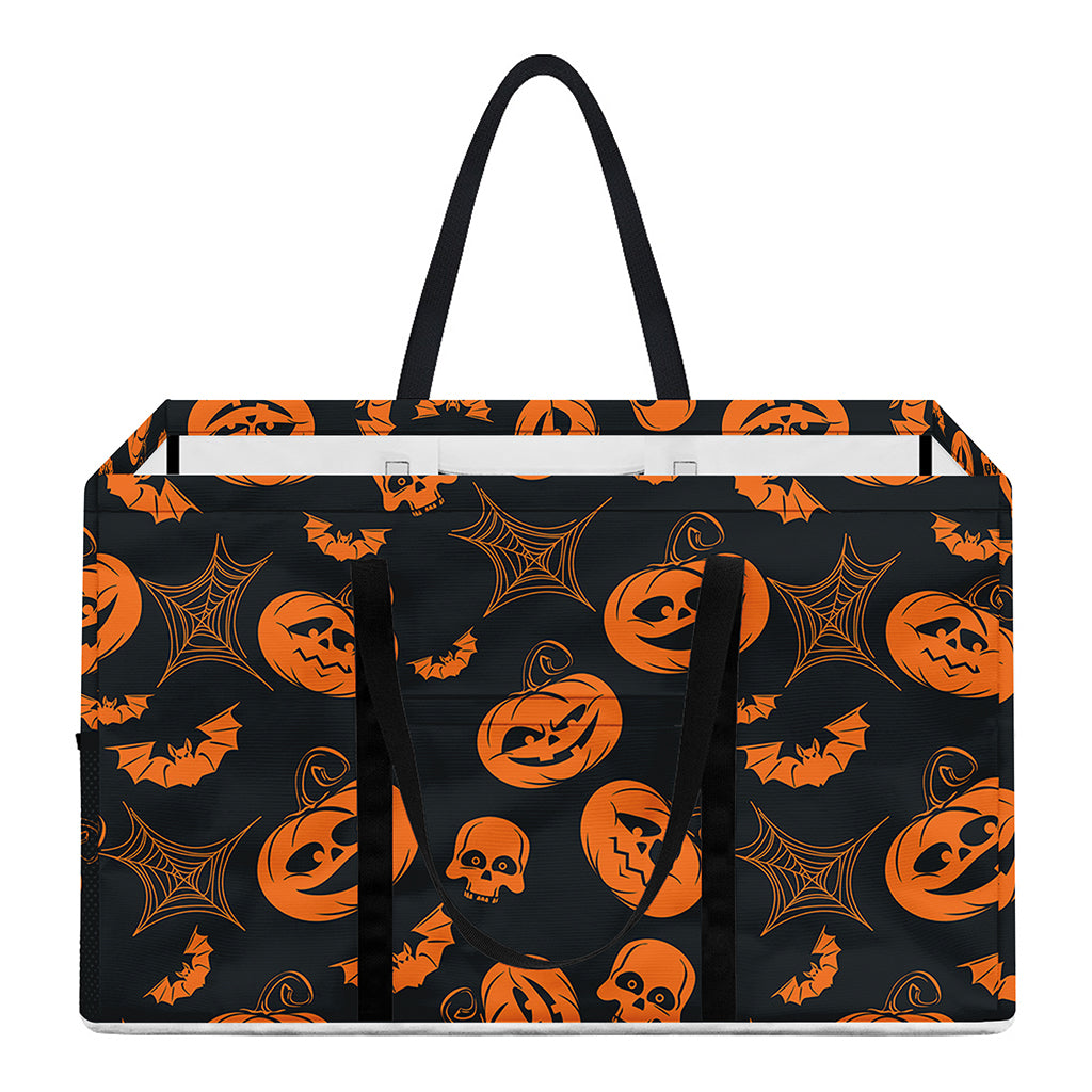 Halloween Pumpkin And Bat Pattern Print Utility Tote Bag