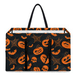 Halloween Pumpkin And Bat Pattern Print Utility Tote Bag