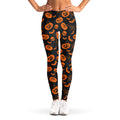 Halloween Pumpkin And Bat Pattern Print Women's Leggings