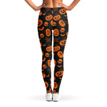Halloween Pumpkin And Bat Pattern Print Women's Leggings