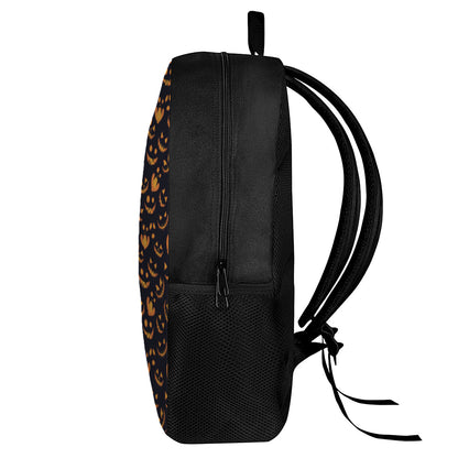 Halloween Pumpkin Faces Pattern Print 17 Inch Backpack