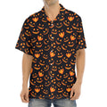 Halloween Pumpkin Faces Pattern Print Aloha Shirt