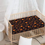 Halloween Pumpkin Faces Pattern Print Baby Crib Sheet