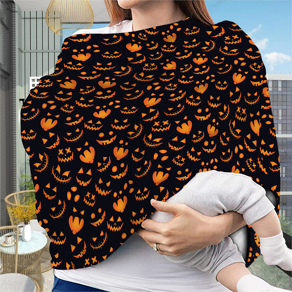Halloween Pumpkin Faces Pattern Print Baby Seat Cover