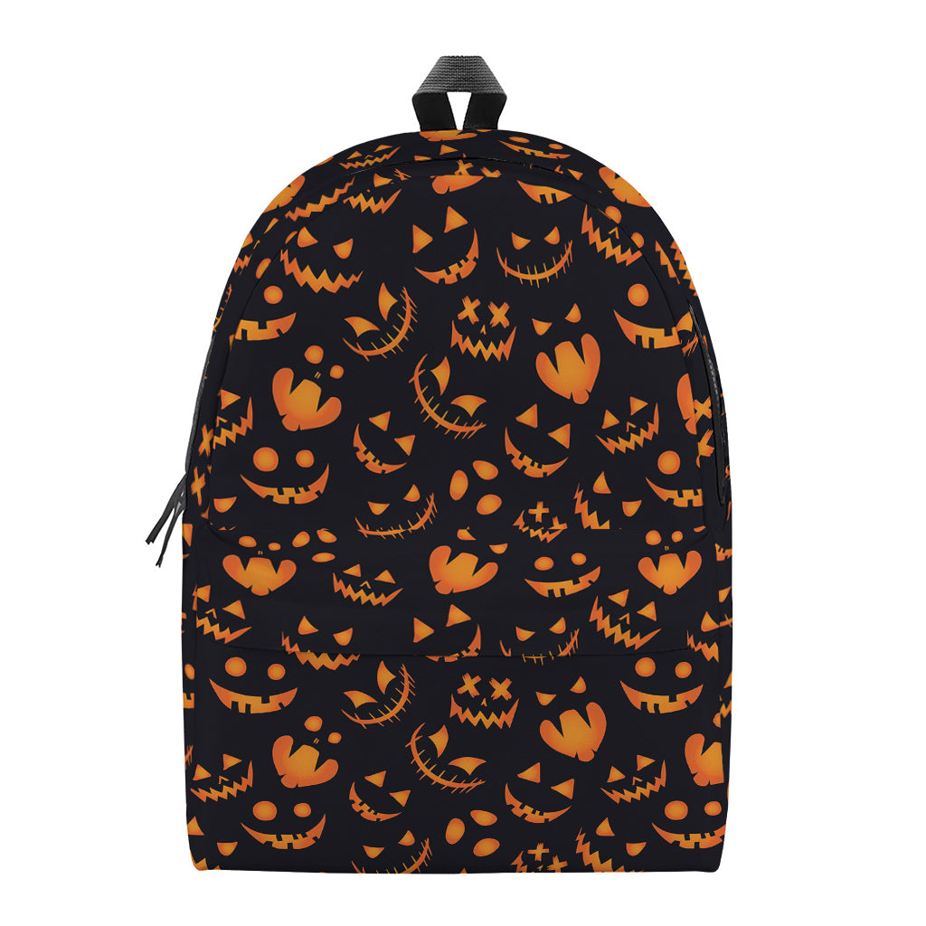 Halloween Pumpkin Faces Pattern Print Backpack
