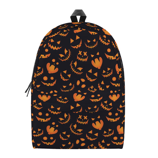 Halloween Pumpkin Faces Pattern Print Backpack