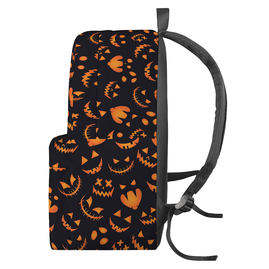 Halloween Pumpkin Faces Pattern Print Backpack