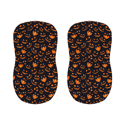 Halloween Pumpkin Faces Pattern Print Bar Stool Covers